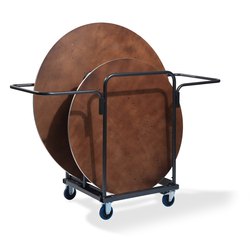 Feros Trolley für 8 runde Klapptische, Hammerite Silber