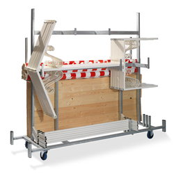 Feros Trolley für Marktstände - aus verzinktem Stahl - für 5 Stück, Hammerite