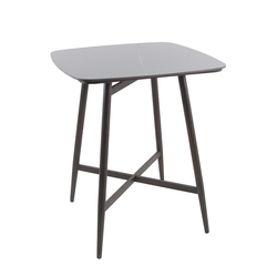 Feros Pedro - Bartisch 90x90x106 cm, Wengé-Schwarz Keramik