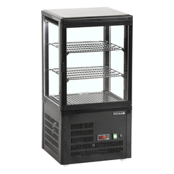 Tefcold Kühlvitrine Tischmodell UPD60-BLACK, Schwarz, ABS, EEK C