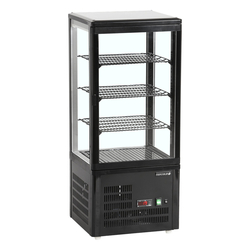Tefcold Kühlvitrine Tischmodell UPD80-BLACK, Schwarz, ABS, EEK C