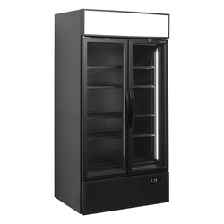 Tefcold Display-Kühlschrank in Schwarz FSC1000H BLACK, Schwarz RAL9005, EEK F