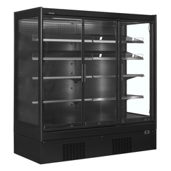 Tefcold Supermarkt-Multideck-Kühlschrank EXTRA1875CD, Schwarz / Glas, EEK C