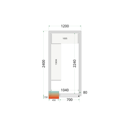 Tefcold Kühlzellen-Wandelemente 80 mm CR 120x240x212 NF, Weiß
