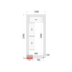 Tefcold Kühlzellen-Wandelemente 120 mm CR 120x270x220, Weiß