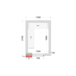 Tefcold Kühlzellen-Wandelemente 120 mm CR 150x210x220, Weiß