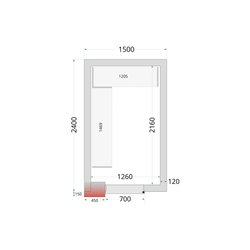 Tefcold Kühlzellen-Wandelemente 120 mm CR 150x240x220, Weiß