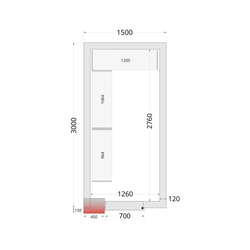Tefcold Kühlzellen-Wandelemente 120 mm CR 150x300x220, Weiß