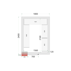 Tefcold Kühlzellen-Wandelemente 120 mm CR 180x240x220, Weiß