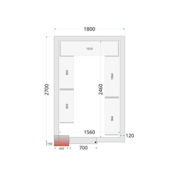 Tefcold Kühlzellen-Wandelemente 120 mm CR 180x270x220, Weiß