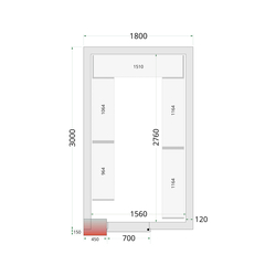Tefcold Kühlzellen-Wandelemente 120 mm CR 180x300x220, Weiß