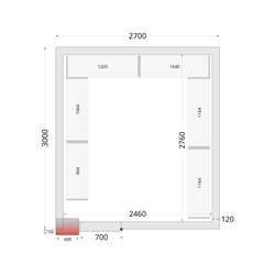 Tefcold Kühlzellen-Wandelemente 120 mm CR 270x300x220, Weiß