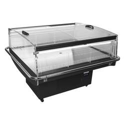 Tefcold Impuls-Kühlinsel in schwarz PDC126 VS SL LED, Schwarz / Glas, EEK D