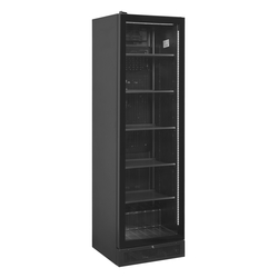 Tefcold Flaschen-Kühlschrank mit Tür mit Linksanschlag SCU1425 FRAMELESS L/H, Schwarz, EEK D