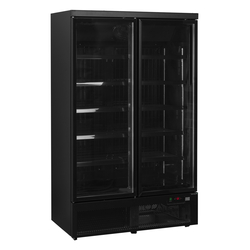 Tefcold Glastürgefrierschrank Atom Maxi F2DBB, Schwarz RAL9005, EEK D