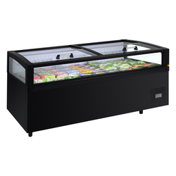 Tefcold Supermarkt- Kühl-/Gefriertruhe View 200 CF VS B, Schwarz RAL9005, EEK D