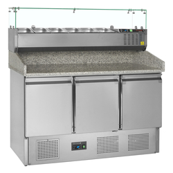 Tefcold Pizzatisch inkl. Kühlaufsatz PT1365 + GVC33-140, SS 201 / SS 304, EEK C