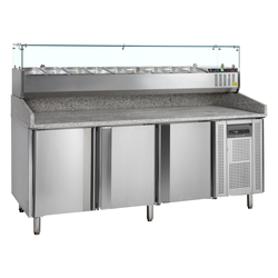 Tefcold Pizzatisch inkl. Kühlaufsatz PT1300 + GVC38-200, SS 201 / SS 304, EEK C