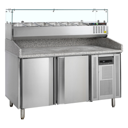 Tefcold Pizzatisch inkl. Kühlaufsatz PT1200 + GVC38-150, SS 201 / SS 304, EEK B