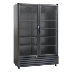 Tefcold Kühlschränke mit Glastüren SD1326Eblack, Schwarz, EEK D