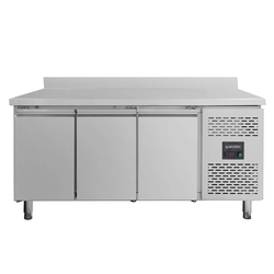 Vaiotec Gastro-Kühltisch, 3-türig inkl. Aufkantung – Monoblock, 1795 × 700 mm