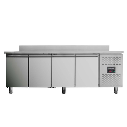 Vaiotec Gastro-Kühltisch, 4-türig inkl. Aufkantung – Monoblock, 2230 × 700 mm