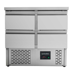 Vaiotec Gastro-Kühltisch Mini, 2-fach – mit 4 Schubladen, 900 × 700 mm