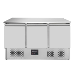 Vaiotec Gastro-Kühltisch Mini, 3-fach – mit 3 Türen, 1365 × 700 mm