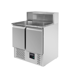 Vaiotec Gastro-Pizza-Saladette, 2-fach – mit 2 Türen, 900 × 700 mm