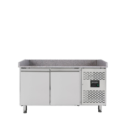 Vaiotec Gastro-Pizzakühltisch, 2-türig grau, 1510 × 800 mm