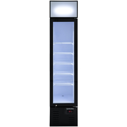 Vaiotec Topline Gastro-Getränkekühlschrank 1 Tür, 155 Liter mit Leuchtaufsatz schwarz, 390 × 480 mm