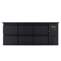 Vaiotec Gastro-Barkühltisch schwarz, 6 Schubladen – 425 l, 2005 × 520 mm