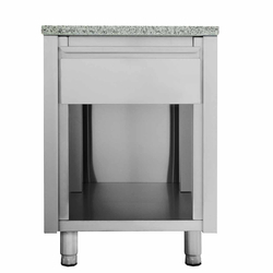 Vaiotec Kassentisch mit Schublade grau, 600 × 820 mm