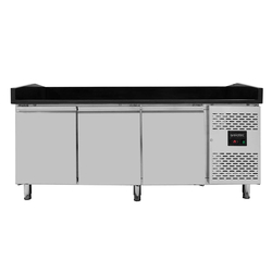 Vaiotec Gastro-Pizzakühltisch, 3-türig schwarz, 2020 × 800 mm