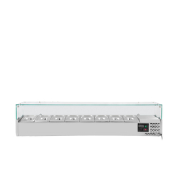 Vaiotec Gastro-Kühlaufsatz mit Glasabdeckung 8xGN1/3, 1800 × 395 mm