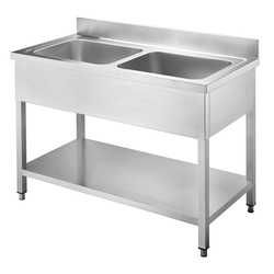 Vaiotec Gastro-Spültisch, 2 Becken, 1200 × 600 mm