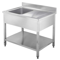 Vaiotec Gastro-Spültisch, 1 Becken links und Abtropffläche, 1200 × 700 mm