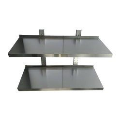 Vaiotec Gastro-Wandbord inkl. Konsolen zur Wandbefestigung, 2 Etagen, 1800 × 400 mm