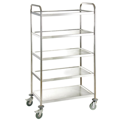 Vaiotec Servierwagen Edelstahl, 5 Böden, 860 × 540 mm