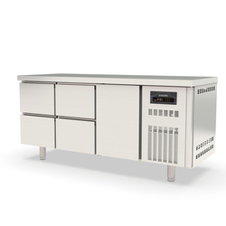 Vaiotec Topline Gastro-Kühltisch, 3-fach GN 1/1 mit 4 Schubladen, 1 Tür, 1795 × 700 mm