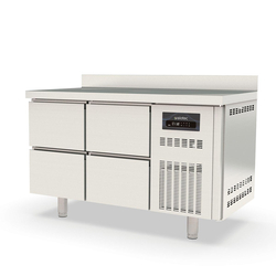Vaiotec Topline Gastro-Tiefkühltisch, 2-fach GN 1/1 mit 4 Schubladen & Aufkantung, 1345 × 700 mm