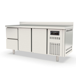 Vaiotec Topline Gastro-Tiefkühltisch, 3-fach GN 1/1 mit 2 Schubladen, 2 Türen & Aufkantung, 1795 × 700 mm