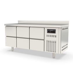 Vaiotec Topline Gastro-Tiefkühltisch, 3-fach GN 1/1 mit 6 Schubladen & Aufkantung, 1795 × 700 mm
