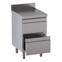 Vaiotec Topline Gastro-Schubladenschrank, 2 Schubladen & Aufkantung, 500 × 600 mm