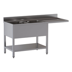 Vaiotec Topline Gastro-Spülcenter, 2 Becken links, 1800 × 700 mm
