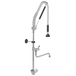 Vaiotec Topline Geschirrwaschbrause mit Schwenkauslauf, 2 Mischventilen & Zug-Automatik – Einloch, 140 × 350 mm
