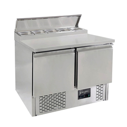 Vaiotec Gastro-Zubereitungstisch Mini, 2-fach für 5x GN 1/6, 900 × 700 mm