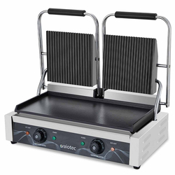 Vaiotec Elektro Gastro-Kontaktgrill doppelt, oben gerillt & unten glatt, 568 × 395 mm