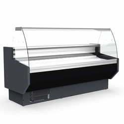 Vaiotec Topline Gastro-Kühltheke 100 – gebogenes Frontglas schwarz, 1025 × 800 mm
