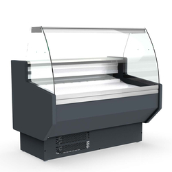 Vaiotec Topline Gastro-Kühltheke 100 – gebogenes Frontglas grau, 1025 × 800 mm